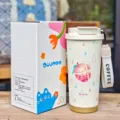 Gourde isotherme en acier inoxydable motif litchi tasse de cafe portable de 500ml - DMBW-0845 1 pièce