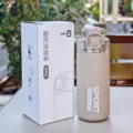 Khaki sport water bottle 550ml with straw and box, insulated portable cup for outdoor daily use. - 550ml / H-BW-1575 Coffee