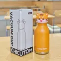 Cute cartoon tiger 480ml vacuum insulated water bottle, yellow stainless steel thermos cup. - 16oz / Tiger Print