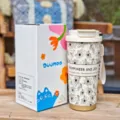 Tasse Thermos en Acier Inoxydable 500ml Mug de Voyage Portable avec Joli Motif Floral - DMBW-0807 Noir