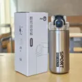 Stainless steel vacuum insulated water bottle with straw, 550ml portable sport tumbler cup. - 550ml / H-BW-1575 Silver