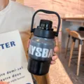 Portable 450ml Gradient Black Vacuum Insulated Stainless Steel Water Bottle With Lid - 550ml / BSB-084 Black
