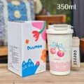 Tazza termica da caffè in acciaio inossidabile da 350 ml con motivo di frutta e comodo cinturino. - 350-500ml / DMBW-0890 (2 pezzi)
