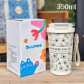 Tazza da caffè isolata in acciaio inox con tracolla e scatola regalo, capacità 350ml. - 350-500ml / DMBW-0746 nero
