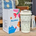 Tazza da caffè isolata in acciaio inox da 350ml con cordino e scatola con motivo floreale. - 350-500ml / DMBW-0746 verde