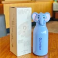 Creative cute cartoon elephant stainless steel vacuum insulated water bottle with straw 450ml - 450ml / Blue Elephant Pattern