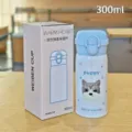 Portable 300ml stainless steel thermos cup with cute puppy design and double drinking lid. - Dog Style / Small (300ml) / Blue