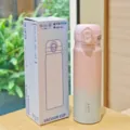 Stainless steel thermos cup 480ml pink gradient vacuum insulated water bottle dual drink. - KP7385 Style / 16oz / Pink