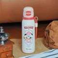 Portable stainless steel vacuum insulated water bottle with dual-drink design for students. - 500ml / 2193 Series / White Red