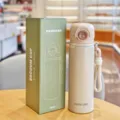 Edelstahl Vakuum isolierte Trinkflasche 500ml mit Sprungdeckel und tragbarem Schlüsselband. - MXS-8841-500 Modell (500ml) / Kastanienbraun
