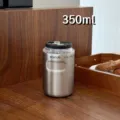 Portable 350ml stainless steel vacuum insulated coffee mug with leak-proof dual-drink lid. - Large (1499) / Silver
