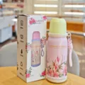 500ml stainless steel floral thermos bottle portable vacuum insulated water cup for gift - 500ml / Pink Floral Style (YSM8753-500)