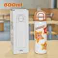 Χαριτωμένο ανοξείδωτο θερμός Capybara 600ml φορητό κύπελλο νερού με καλαμάκι - 500ml / Καπιμπάρα Αστέρι