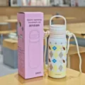 botella térmica de acero inoxidable de 500ml con correa y tierno diseño de perrito para uso diario. - 500ml / Amarillo