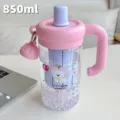 Große 850ml Trinkflasche mit Strohhalm und Tee-Einsatz, rosa tragbare Becher für Büro. - 800ML / BSQ-234 Stil / Rosa