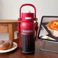 Gradient insulated water bottle red black portable stainless steel dual-drink cup variant - 700ml / Red