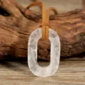 Bohemian clear crystal pendant necklace with brown suede cord, versatile ethnic style. - White Crystal