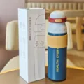 Isolierflasche mit Silikonhülle 700ml tragbare Trinkflasche für Sport und Büro - 700ml / Blau
