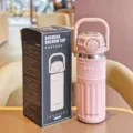 Stainless steel vacuum insulated water bottle with straw for outdoor sports and daily use. - Model BW2090 / 560ml / Pink