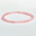 Natural rose quartz beaded bracelet pink crystal stretch healing stone bracelet for women. - Rose Quartz
