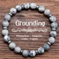 Natural stone beaded bracelet with metal spacers vintage style for women fashion jewelry - Jasper