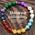 Chakra gemstone beaded bracelet with multi-color natural stone round beads for women. - Chakra Stone