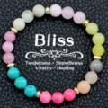 Colorful gemstone bead bracelet with metal spacers for women, elegant modern jewelry. - Mixed Colors Stone