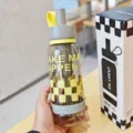 Μόδα αθλητικά μπουκάλι νερού καλαμάκι Tritan ποδηλασία εξωτερικού χώρου φορητό κύπελλο - 750ml / Γκρι