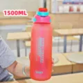Grande capacità borraccia sportiva con cannuccia 1500ml tazza da fitness rosa portatile - 800-1500 ml / Rosa
