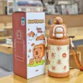 Χαριτωμένο θερμός νερού Capybara 550ml με 3D καπάκι κινουμένων σχεδίων και λουράκι. - 500ml / BSB-092 καπιμπάρα με ολόσωμο τύπωμα