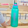 borraccia sportiva grande capacità 1500ml bottiglia acqua da esterno con cannuccia - 800-1500 ml / Verde