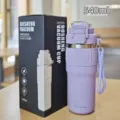 540ml edelstahl vakuum isolierte trinkflasche mit silikonhülle und tragegurt für unterwegs. - 540/450 ml / BW1961 Violett