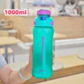 Bottiglia d'acqua sportiva di grande capacita 1000ml con cannuccia fitness tazza - 800-1500 ml / Verde