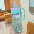 Verlauf Strohhalm Griff Kunststoff Wasserbecher Grosse Kapazitat Tragbare Trinkflasche - 1160ml / XBD-8041 Verlauf Lila-Blau