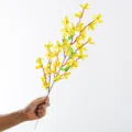 Branche de fleurs de forsythia artificielles jaunes pour décoration de maison mariage - Jaune