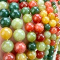 Perle tonde in pietra naturale multicolore semilavorate perline sfuse per gioielli fai da te - P419 Agata di Alashan (Circa 38cm)