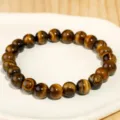 Natürliches Tigerauge Perlen elastisches Armband für Damen und Herren Edelstein Schmuck. - 8MM Tigerauge