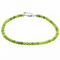 Collana di perle verdi, choker in pietra naturale, gioielli eleganti impilabili donna. - Cristallo di peridoto