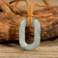 Bohemian agate crystal oval pendant necklace with brown suede cord for women ethnic style - Labradorite
