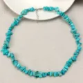 Collana di cristallo in pietra naturale irregolare stile boho donne estate versatile. - Turchese