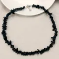 Collana girocollo in pietra di cristallo irregolare nera gioielli donna estate. - Nero