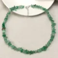 Collana girocollo con perline di cristallo in pietra grezza verde naturale da donna variante - Verde