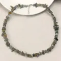 Collana di perle in pietra naturale irregolare, catena clavicola di cristallo estiva. - Pietra Flash (Labradorite)