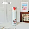 Edelstahl Vakuum Thermosflasche mit süßem Cartoon Hund, tragbare 450ml Trinkflasche für Schüler. - JXQ-234 Stil / 500ml / Weiß