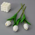 White artificial tulip flower PU touch simulation flower for home decor photography wedding bouquet. - White
