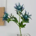 Artificial blue thistle fake flower bouquet for Nordic home decor and wedding arrangement - Light Blue