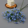 Kunstblumen blau Schleierkraut Strauß, 3-Zweig weich Plastik künstliche Blumen für Hochzeit Deko - Schleierkraut 52 cm - Hellblau