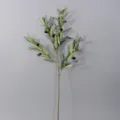 Rama de olivo artificial con hojas y pequeños frutos negros para decoración del hogar boda. - Rama de olivo larga de 4 horquillas (8 frutos, 95 cm)