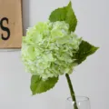 Artificial hydrangea flower stem green floral arrangement for home decor wedding table centerpiece - Light Green
