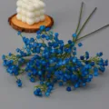 Blaue künstliche Schleierkraut Blumen, 3-Gabel Plastik Fake Blumenstrauß für Deko Hochzeit. - Schleierkraut 52CM - Dunkelblau